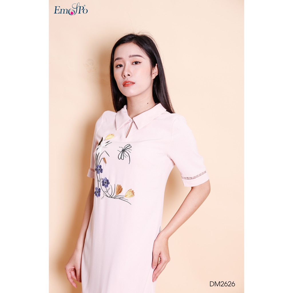 Đầm suông A thêu hoa Emspo DM2626 (Trắng, Hồng)