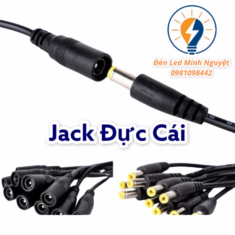 JACK NGUỒN DC ĐỰC -CÁI CÓ DÂY DÙNG CHO ĐÈN LED VÀ CAMERA