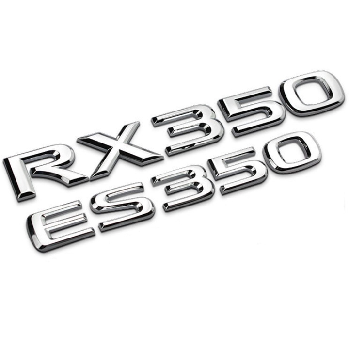 Decal tem chữ RX350 và ES350 dán đuôi xe ô tô Lexus, chất liệu nhựa ABS cao cấp
