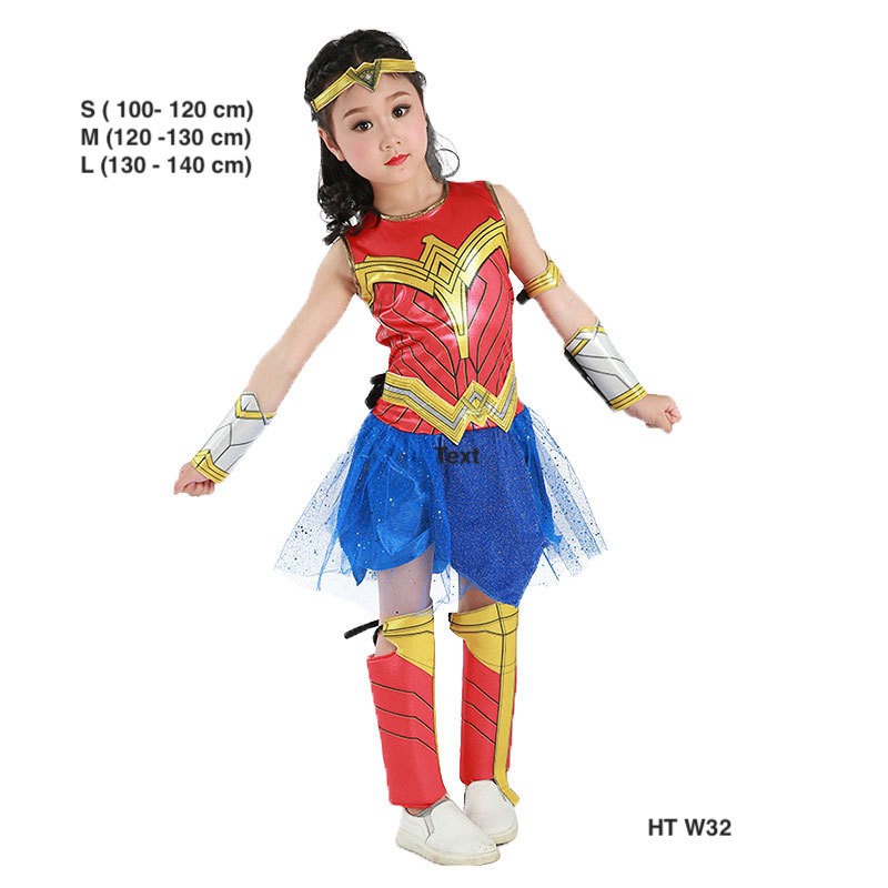 Bộ quần áo trẻ em trang phục hoá trang Nữ thần Chiến Binh Wonder Woman