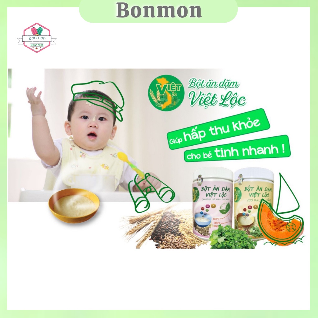 Bột ăn dặm Việt Lộc cho bé 🧡 Freeship 🧡 an toàn - 2 loại date mới bé tăng cân, chống táo bón
