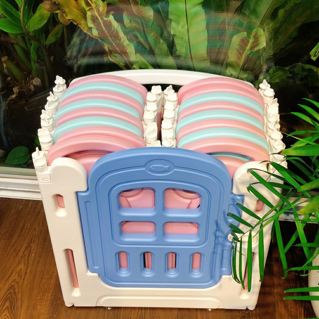 Cũi Quây Thỏ- Nhựa Cao Cấp Cho Bé❤️ Rào Chắn , Cũi Nhựa(tặng 100 bóng, 1 thảm 1m6-2m)