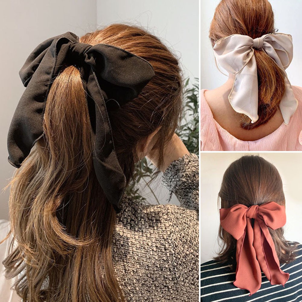 Áo Khoác bluelans bluelans Thời Trang Cá Tính♘Dây Cột Tóc Ruy Băng Thắt Nơ Lớn Co Giãn Thời Trang Cho Nữ