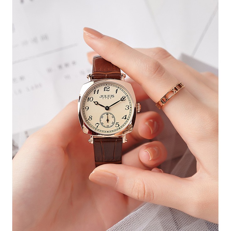 Đồng hồ nữ dây da Julius Star JS-053 kính sapphire | Julius Official