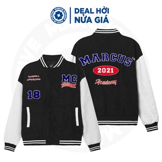 Áo bomber jacket bóng chày nhung tăm ACADEMY MAICUS basic nam nữ unisex form rộng