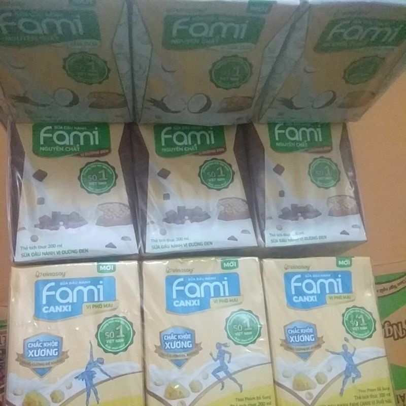Sữa đậu nành fami vị phô mai, đường đen,  sữa dừa và cà phê