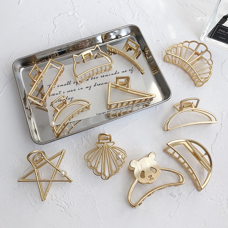 Kẹp tóc móng vuốt đính hạt giả ngọc trai