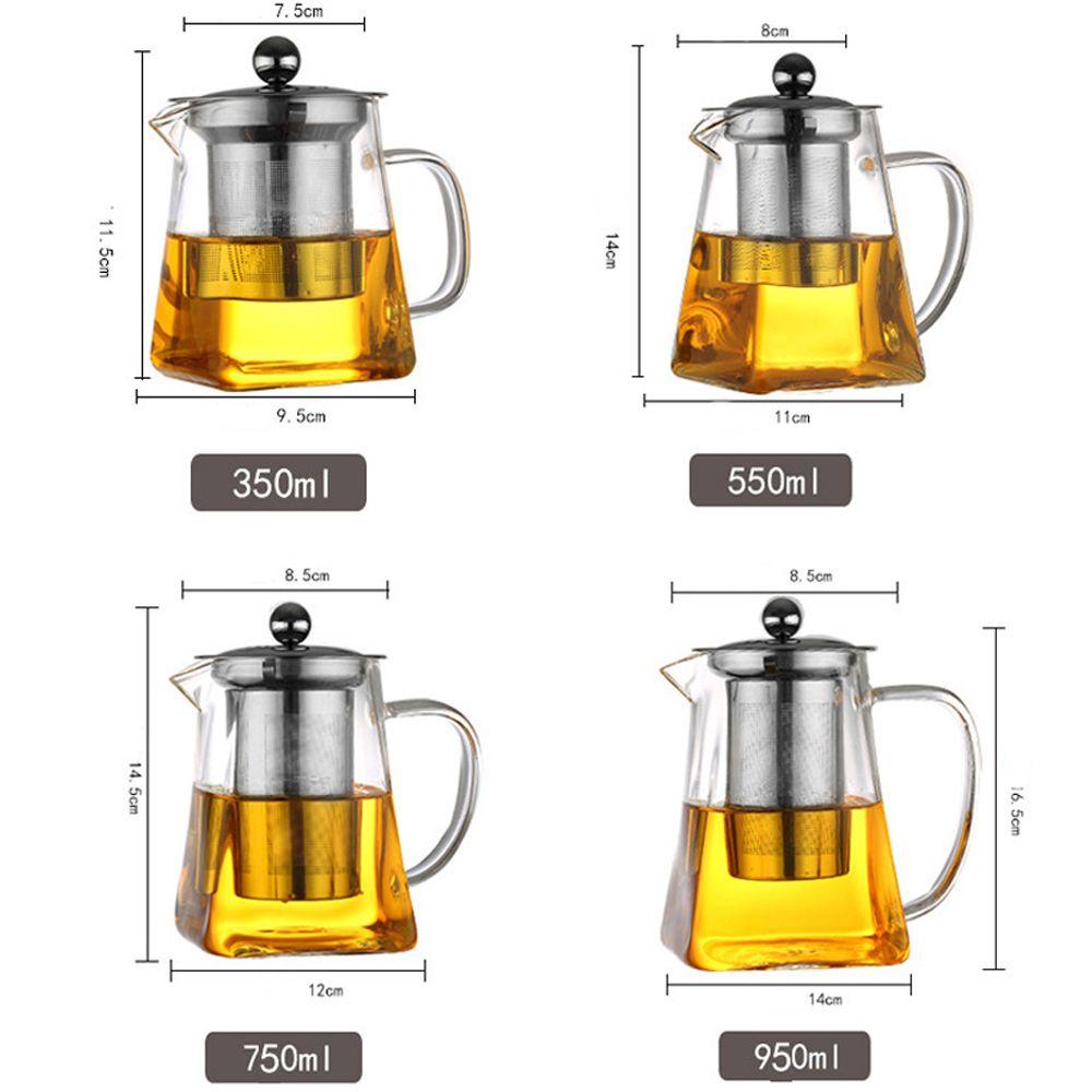 YIYU Ấm trà có thể tháo rời chịu nhiệt trà thơm cà phê bằng thép không gỉ bộ lọc trà ấm đun nước