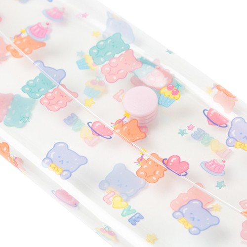 Túi Đựng Bút ARTBOX Hàn Quốc Bằng PVC Họa Tiết Gấu Kẹo Dẻo Nhiều Ngăn