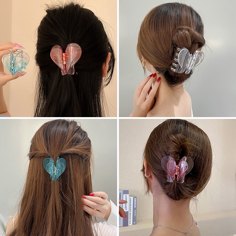 Kẹp Tóc 2021 Hai Lớp Hình Trái Tim Ngọt Ngào Đáng Yêu