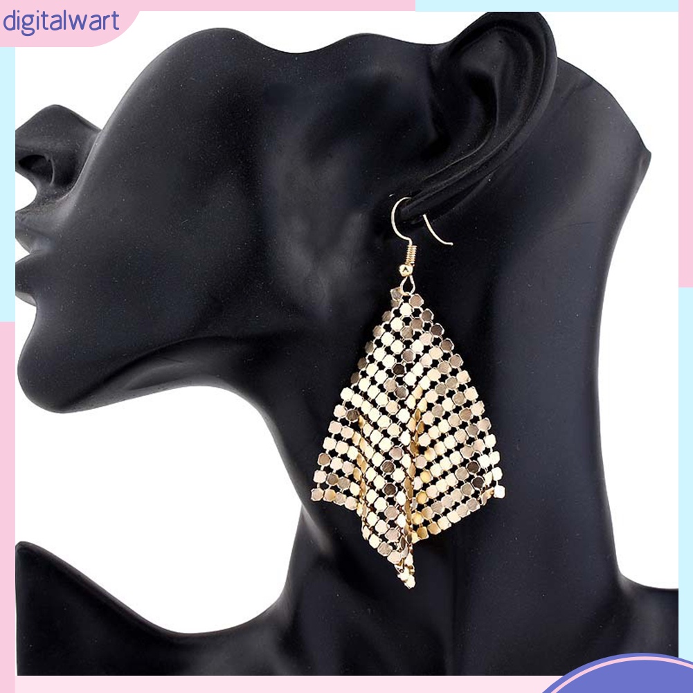 Đôi khuyên tai dáng dài đính sequin lấp lánh thời trang dành cho nữ