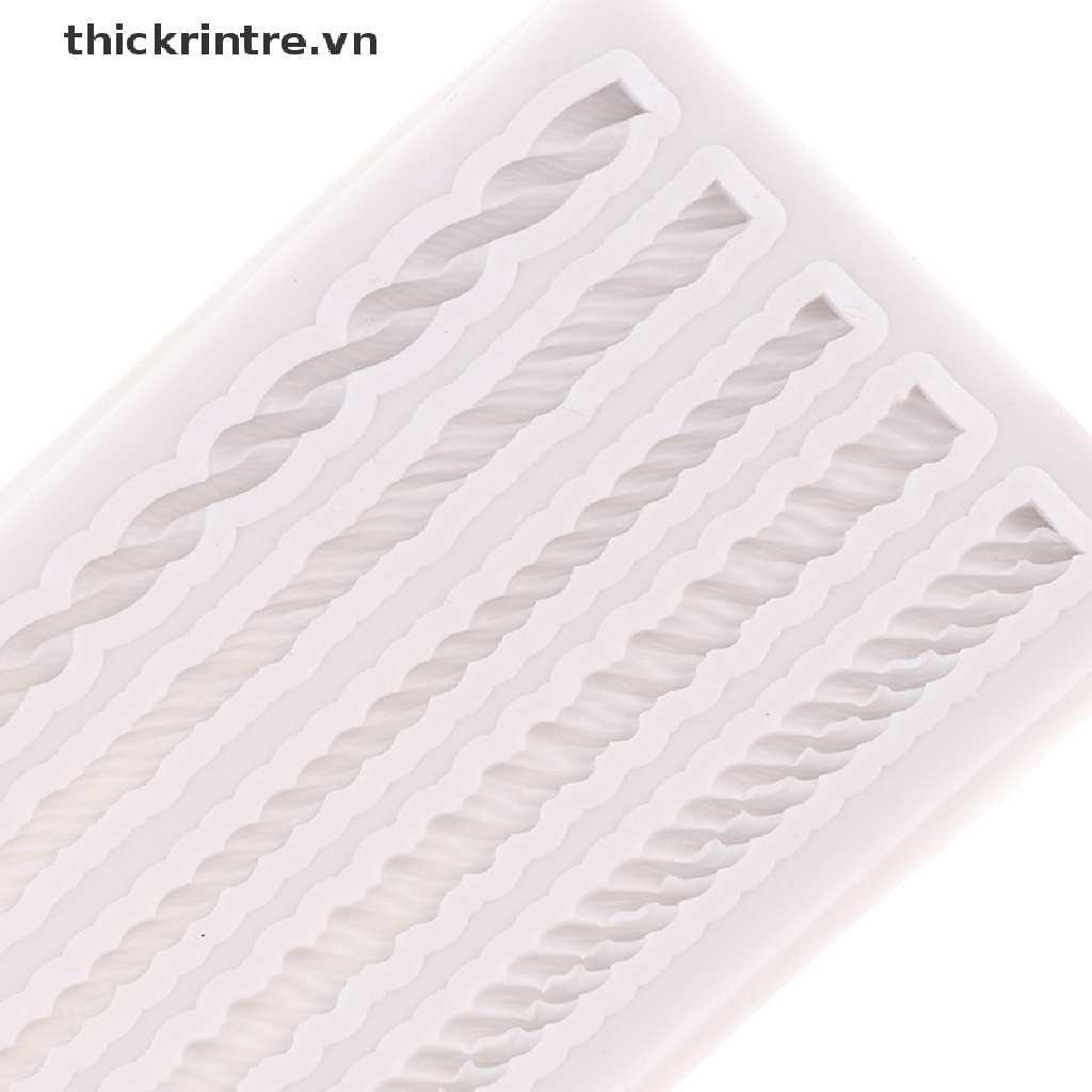 Khuôn Silicone Làm Bánh &amp; Socola Hình Dây Thừng Năm Đường