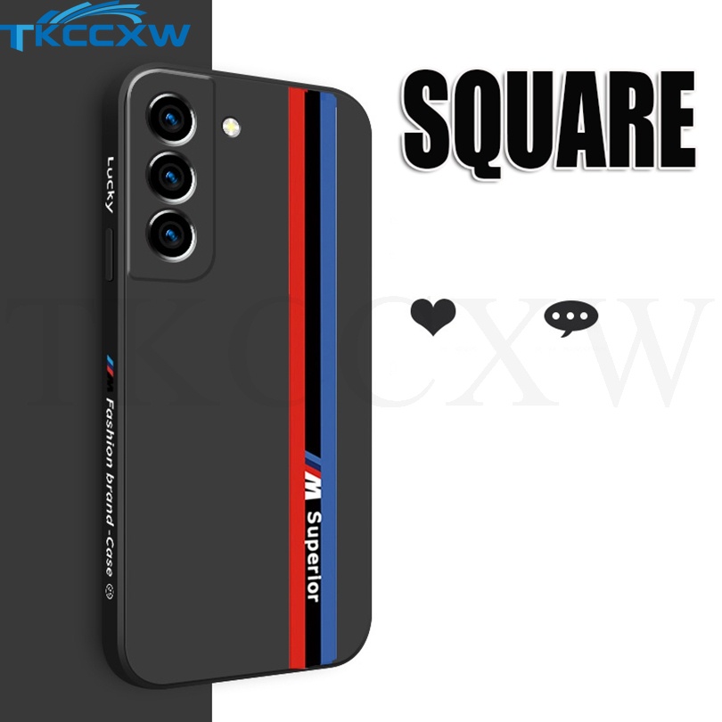 Ốp Điện Thoại Silicon Mềm Hình Vuông In Thương Hiệu Cho Samsung Galaxy S22 S21 S20 Ultra S21 S20 S22 Plus S21 FE