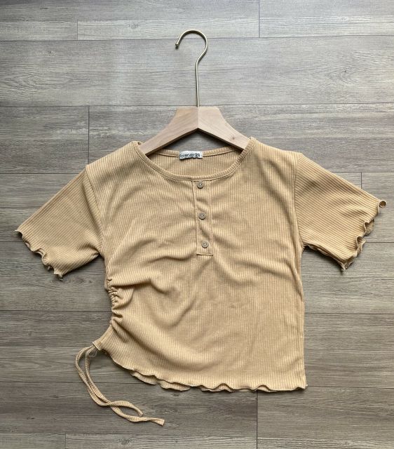 Áo Croptop rút bên Đính Nút A3-RR