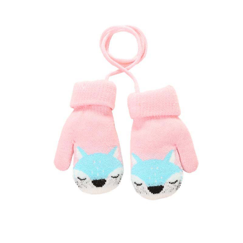 Găng Tay Len Giữ Ấm Họa Tiết Hoạt Hình Cho Trẻ Em
