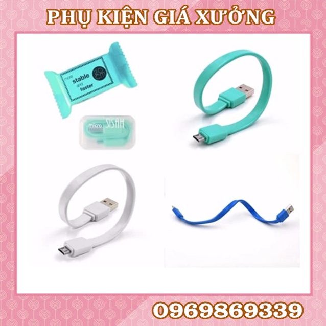 CÁP SẠC CHO IPHONE / SAMSUNG MICRO HÌNH KẸO NGỘ NGHĨNH DẠNG NGẮN 20CM