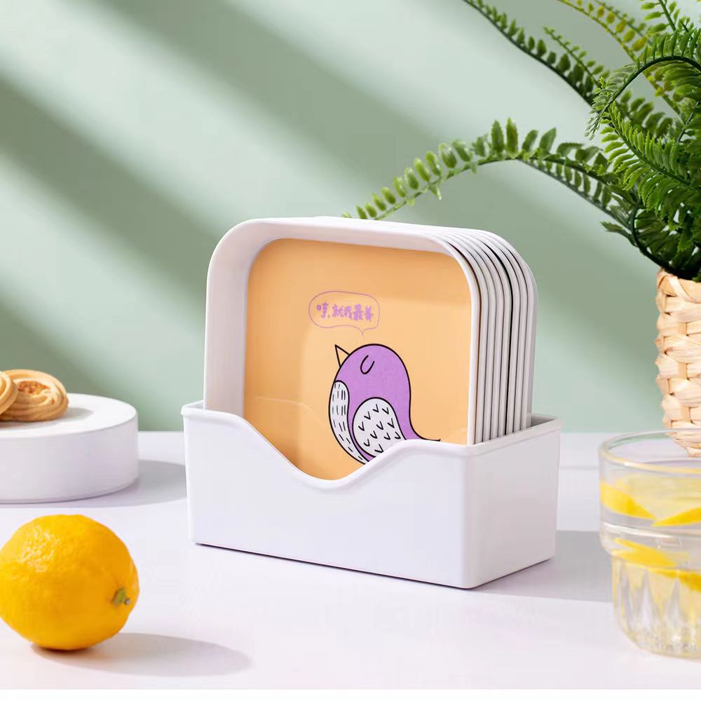 Set 4 Đĩa Đựng Thức Ăn Họa Tiết Hoạt Hình Dễ Thương
