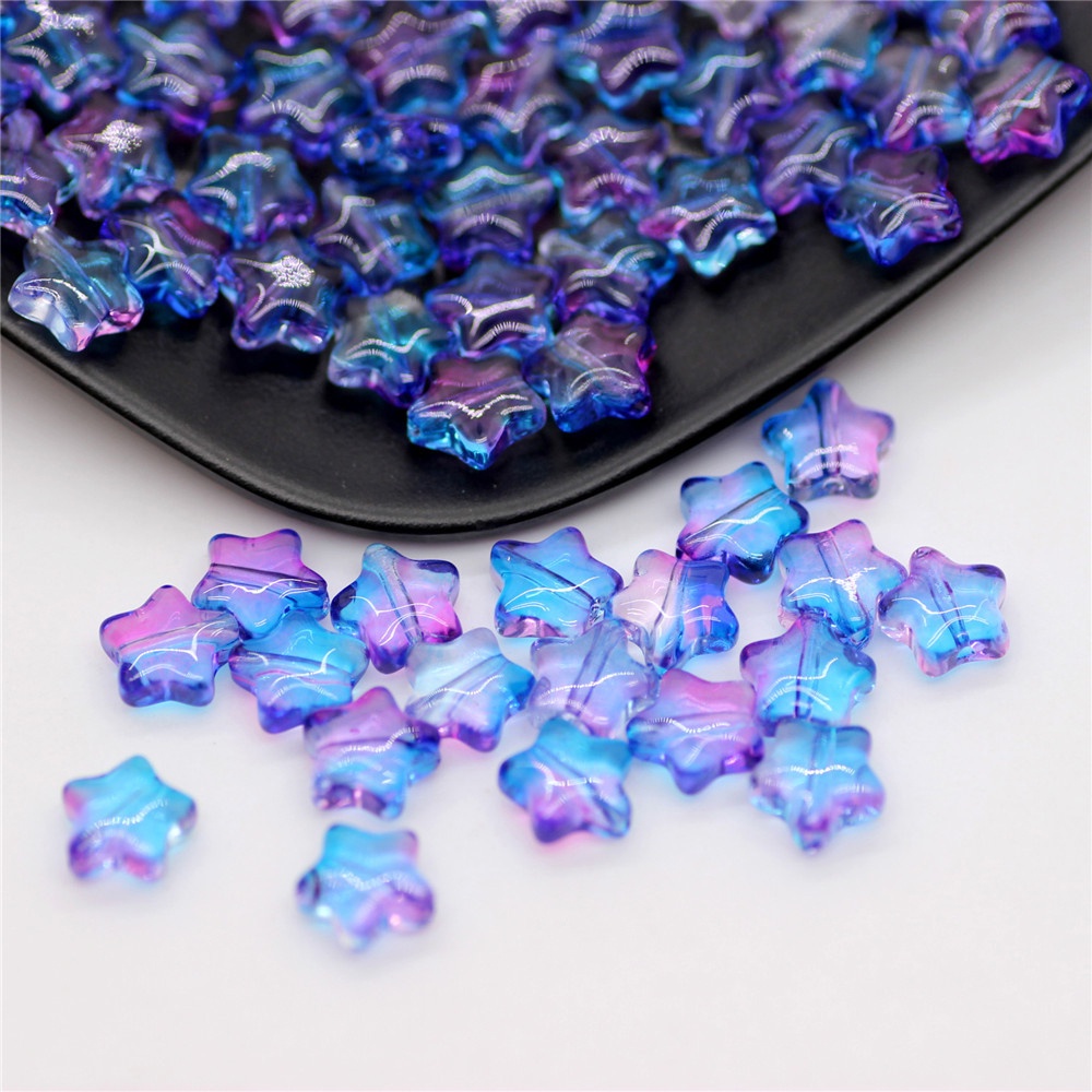 Bộ 50 Hạt Hình Ngôi Sao Năm Cánh Nhỏ 8mm Tự Làm Trang Sức