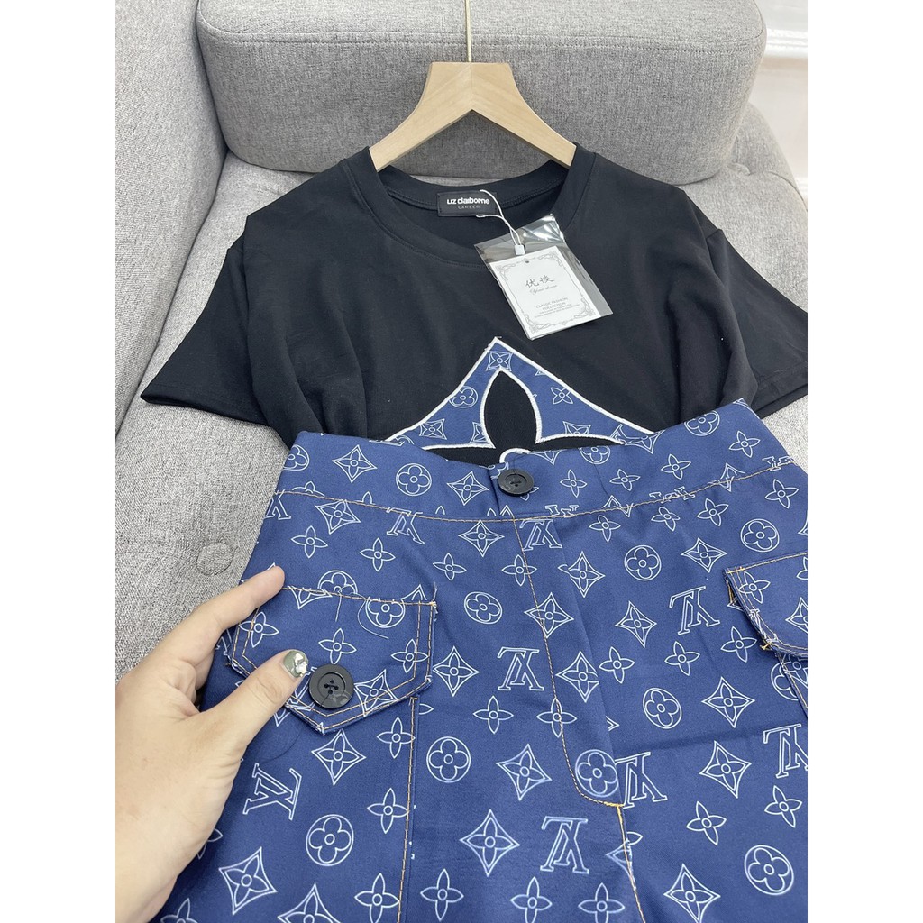 Set đồ nữ cá tính, set quần lửng áo thun đi chơi sang chảnh mùa hè đẹp 8A00161 | BigBuy360 - bigbuy360.vn