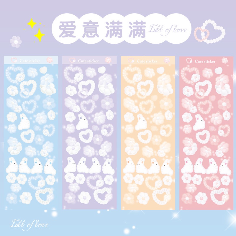 Miếng Dán Trang Trí Hình Trái Tim Màu Laser Dễ Thương Xinh Xắn