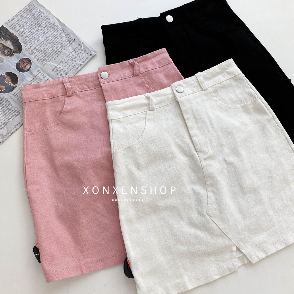 Chân váy chữ A dáng ngắn Xonxen shop chất vải kaki size s m, mã 656 | BigBuy360 - bigbuy360.vn