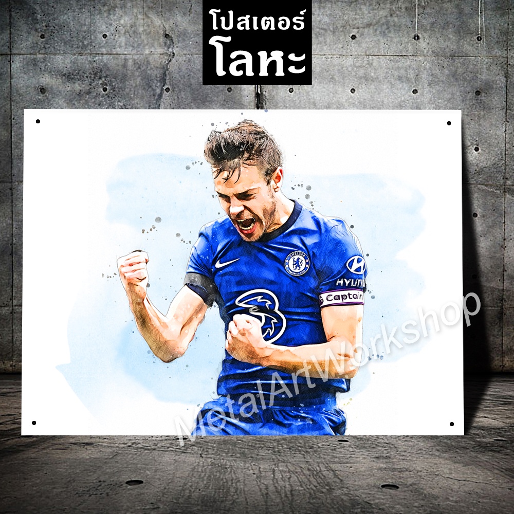 Poster Kim Loại Cesar Azpilicueta Chelsea Cesar Tranh Sắt Ký Màn Hình Hình Ảnh Của Bóng Đá Trang Trí