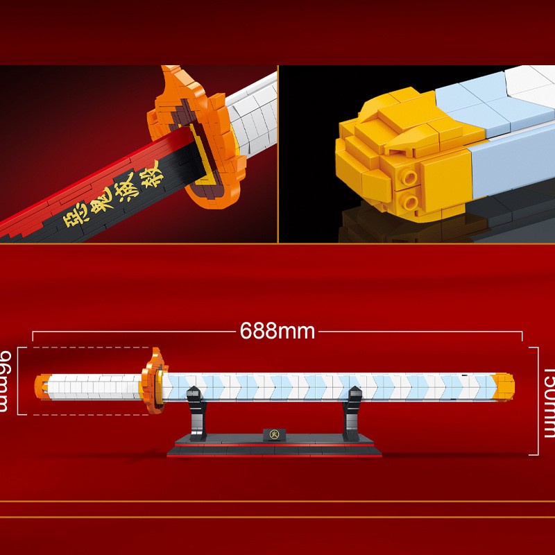 Đồ chơi Lắp ráp Mô hình DK1503 Anime Demon Slayer Sunwheel Knife Katana Swords