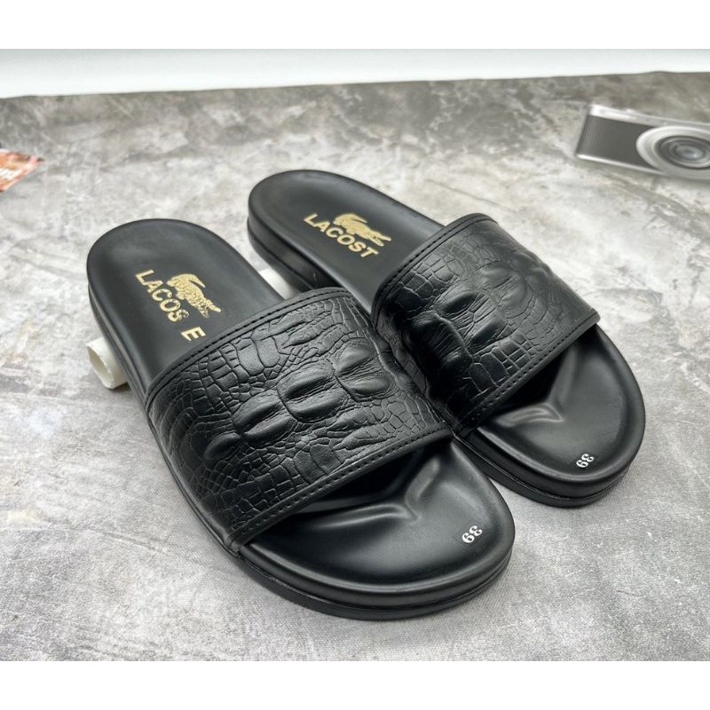 Dép quai ngang nam mẫu mới in VL dập nổi đẹp mắt.Dép da mang phong cách lịch lãm cho phái mạnh MÃ GDP-