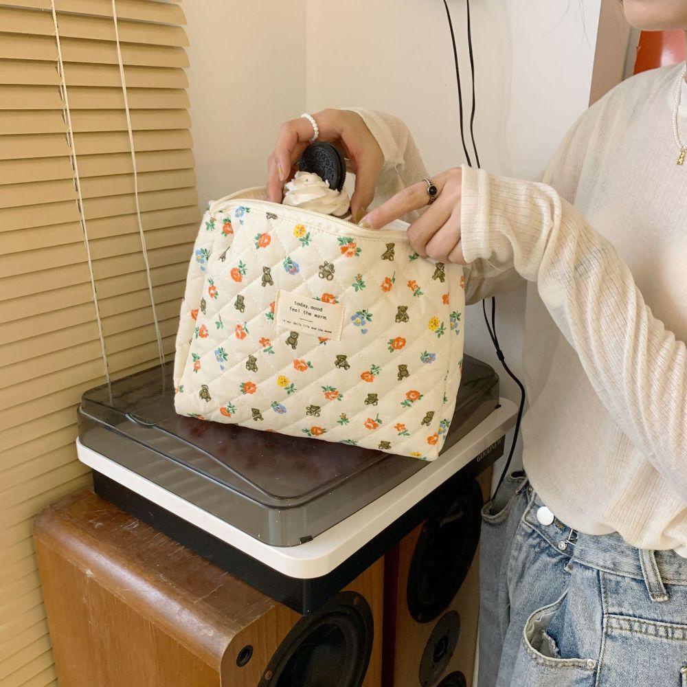 Túi Đựng Đồ Trang Điểm Bằng Cotton Sức Chứa Lớn Tiện Dụng Cho Nữ