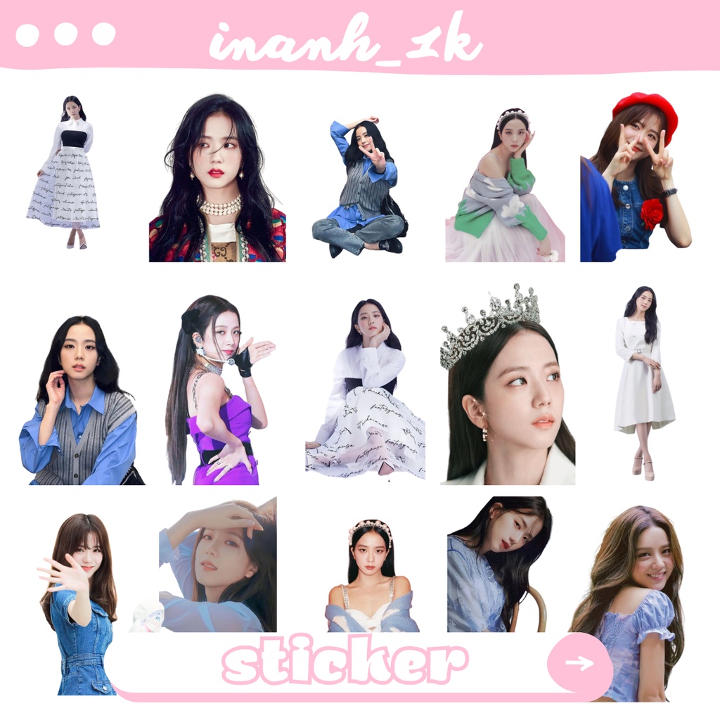 Bộ 100 hình dán thành viên Jisoo - Black Pink