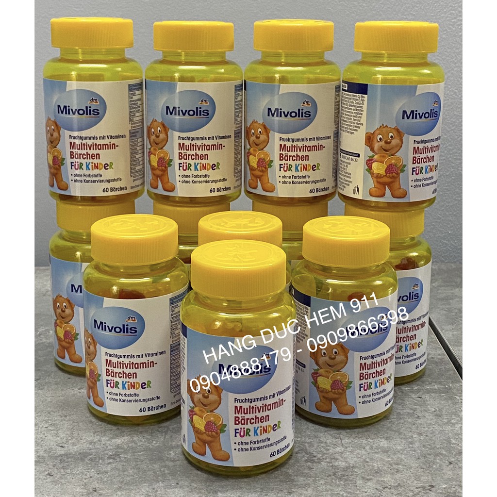 Kẹo gấu Vitamin tổng hợp tăng cường đề kháng cho bé Mivolis 60 viên nội địa Đức