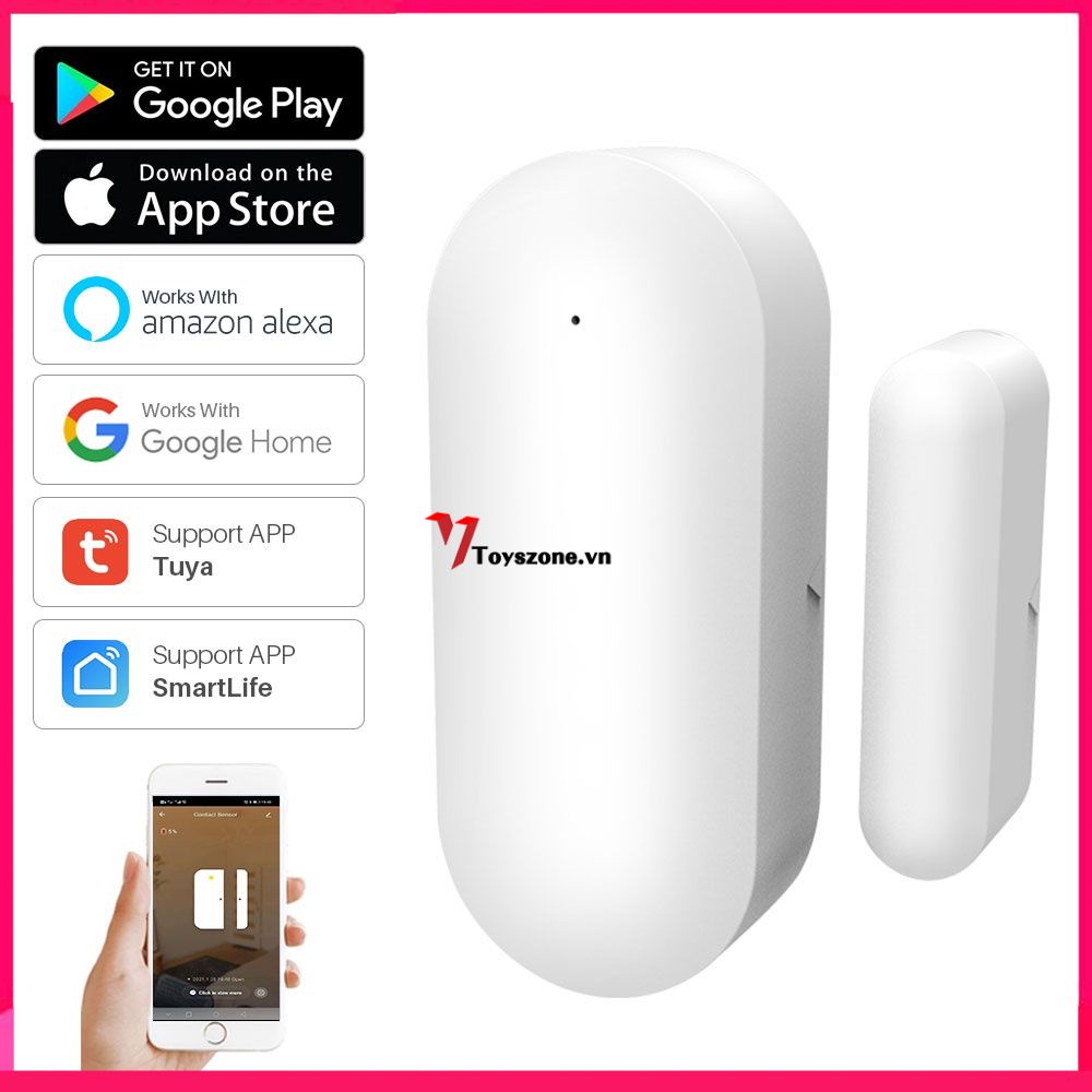 Tuya WiFi Thông Minh Cửa/Cửa Sổ Cảm Biến Cửa Mở/Đóng Cửa Máy Dò Cuộc Sống Thông Minh Điều Khiển làm việc Với Alexa Google Nhà