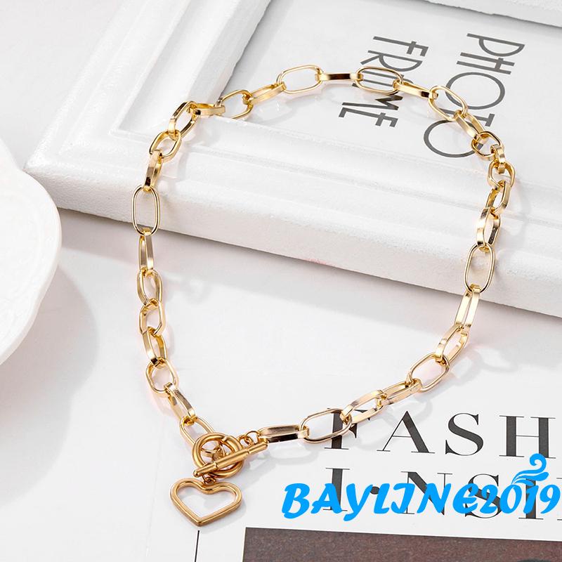 Vòng cổ choker hình trái tim màu vàng/bạc cổ điển cho cặp đôi