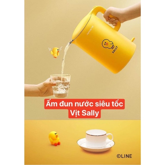 Ấm Đun Nước Siêu Tốc Cao Cấp 2 lớp Dung Tích 1.7L Joyoung Vịt Sally