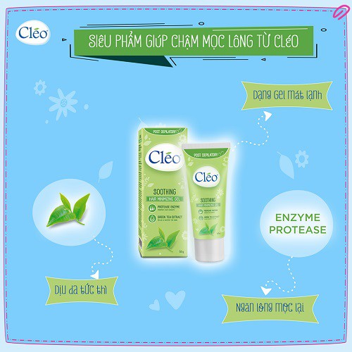 Gel làm dịu da sau tẩy lông Cléo - giúp chậm mọc lông 50g