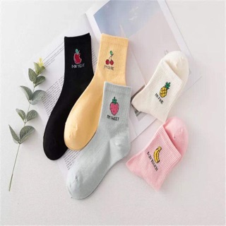 Tất hoa quả màu cổ cao