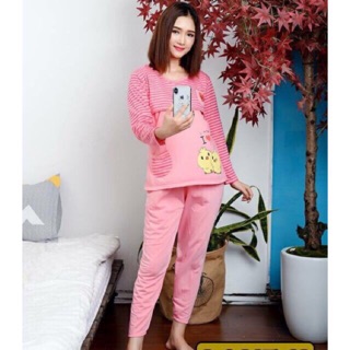 Bộ bầu và sau sinh 2in1 mẫu gà kẻ kute