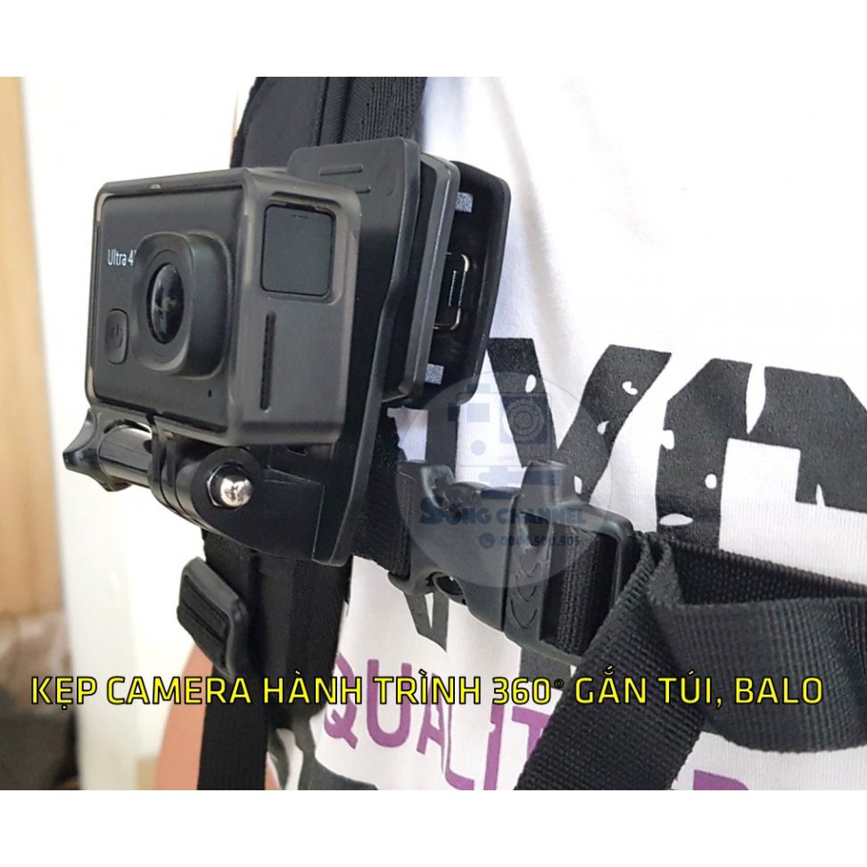 Kẹp Camera Hành Trình 360 Độ Gắn Túi, Balo