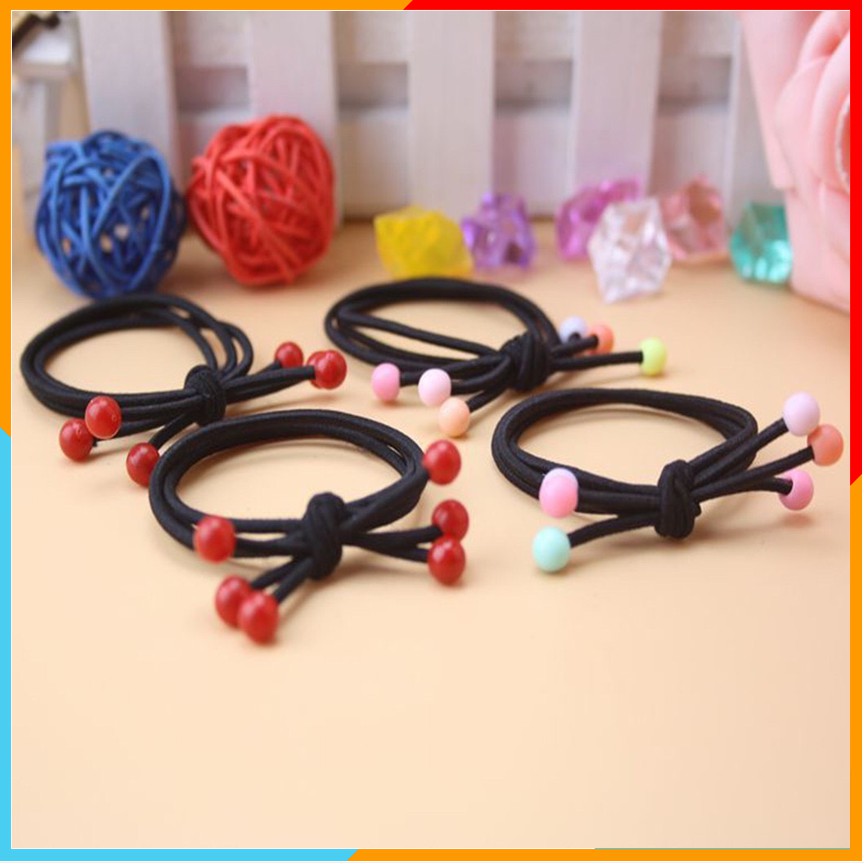 Dây buộc tóc - Dây Thun Cột Tóc, Buộc Tóc 3 hạt ngọc ( Giá Sỉ Siêu Rẻ)
