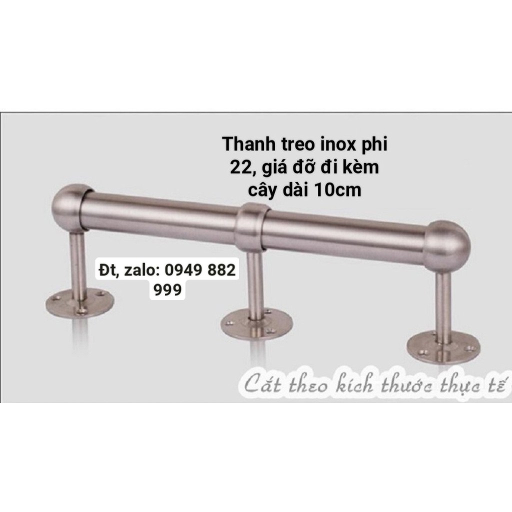 Thanh Treo Rèm Cửa Bằng Inox, Cây Phi 22 Đủ Phụ Kiện Đi Kèm
