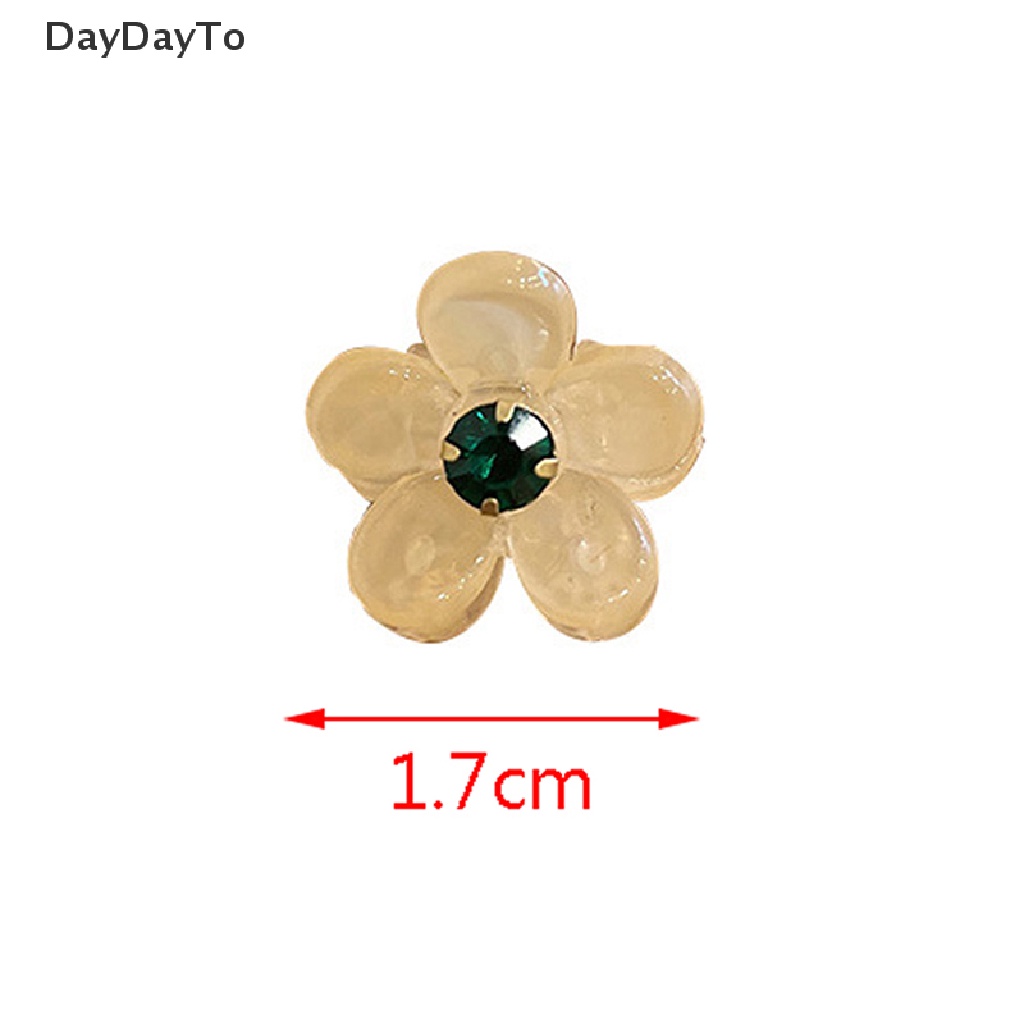 Set 4 Kẹp Tóc Càng Cua Mini Trong Suốt Đính Đá Hình Hoa Cho Nữ