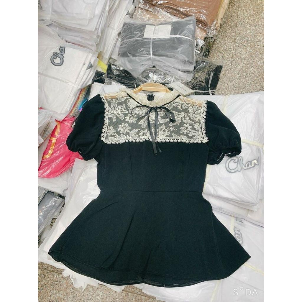 Áo babydoll cổ nơ nhỏ điệu đà