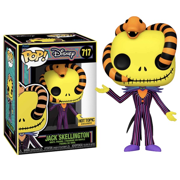 Đồ chơi mô hình funko pop 717 Jack Skellington with Snake Blacklight - Disney