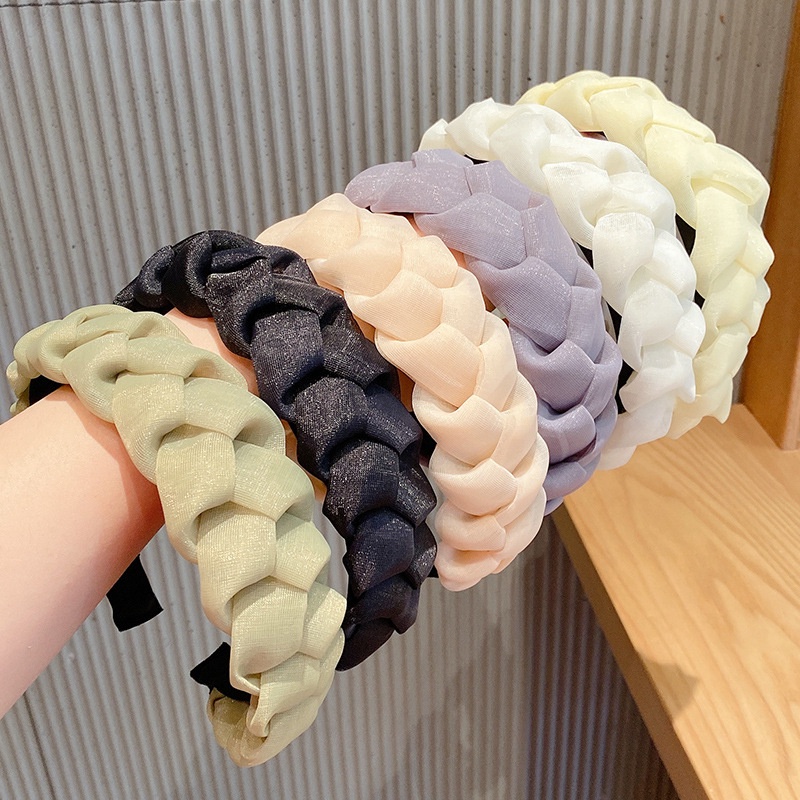 New style summer wide braided braided hairband for women suitable for washing face