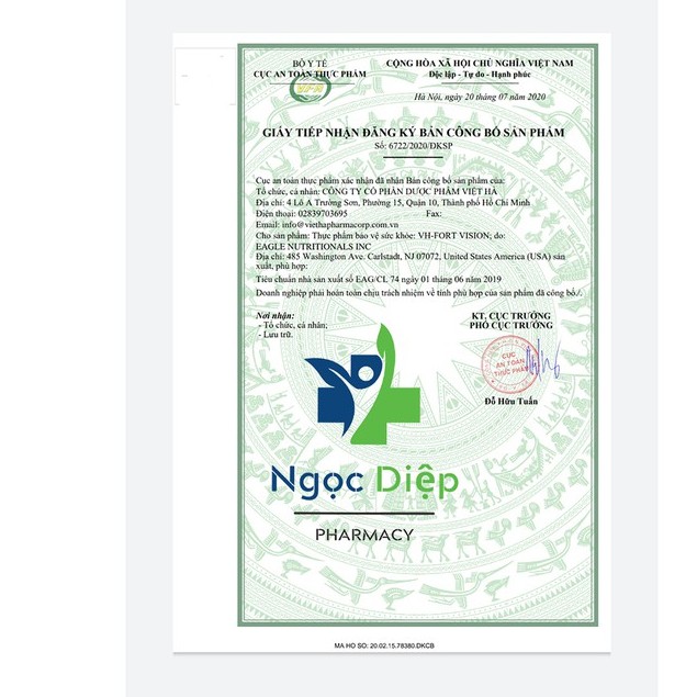 [Hàng Mỹ] Viên uống Bổ Mắt VH-FORT VISION hộp 60 viên nhập khẩu chính hãng DATE 2023 | Thế Giới Skin Care