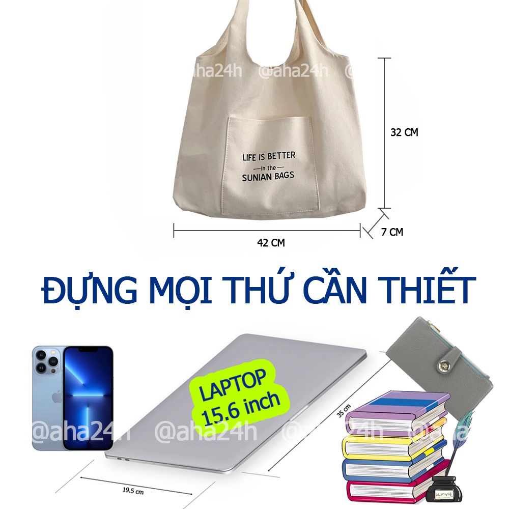 Túi tote vải Canvas túi nhỏ phong cách đi học đi chời hàn quốc giá rẻ in hình đẹp