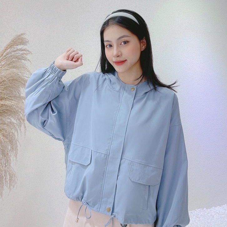 Áo khoác kaki nữ đẹp FM Style form rộng chất kaki xịn rút bo lai thời trang phong cách ulzzang 211028030