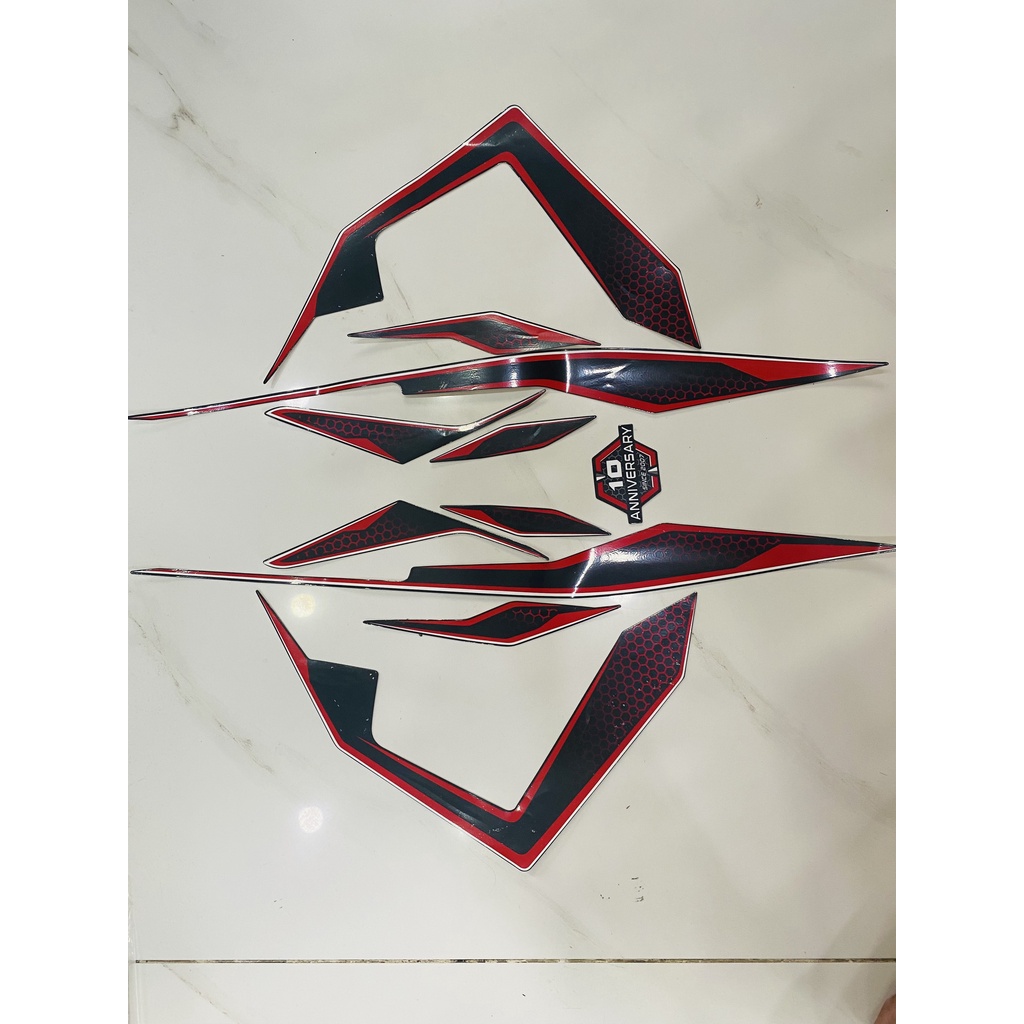 Nguyên bộ tem rời 3 lớp zin thái dán xe máy Honda Airblade 2017 đen nhám