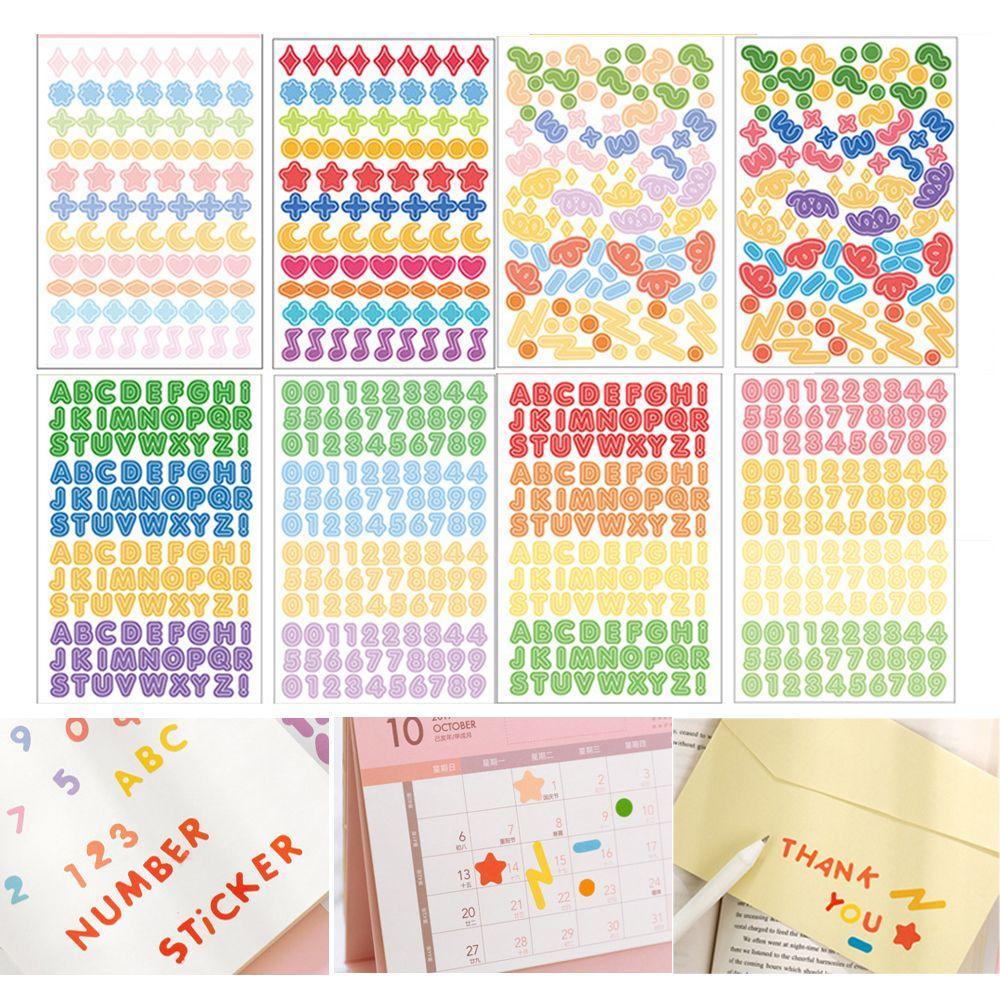 AUGUSTINA Miếng Dán Trang Trí Sổ Tay / Nhật Ký / Sổ Tay Họa Tiết Chữ Cái Hoạt Hình Nhiều Màu DIY