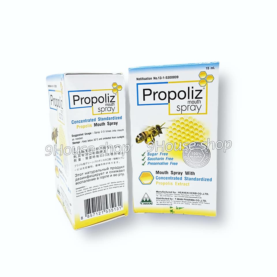 01 Chai Xịt Họng Keo Ong Propoliz Mouth Spray 15ml Thái Lan